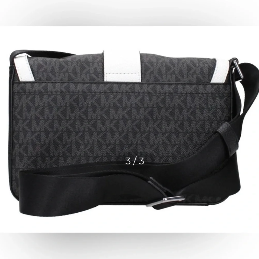 Michael Kors Black and White Crossbody Bag with pouch